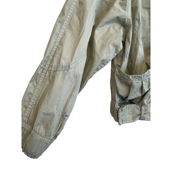 Free People Ripstop Parachute Bomber Jacket Green Tie Dye Women Size XS Grunge - Picture 6 of 8
